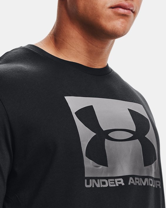 Men's UA Boxed Sportstyle Short Sleeve T-Shirt, Black, pdpMainDesktop image number 4